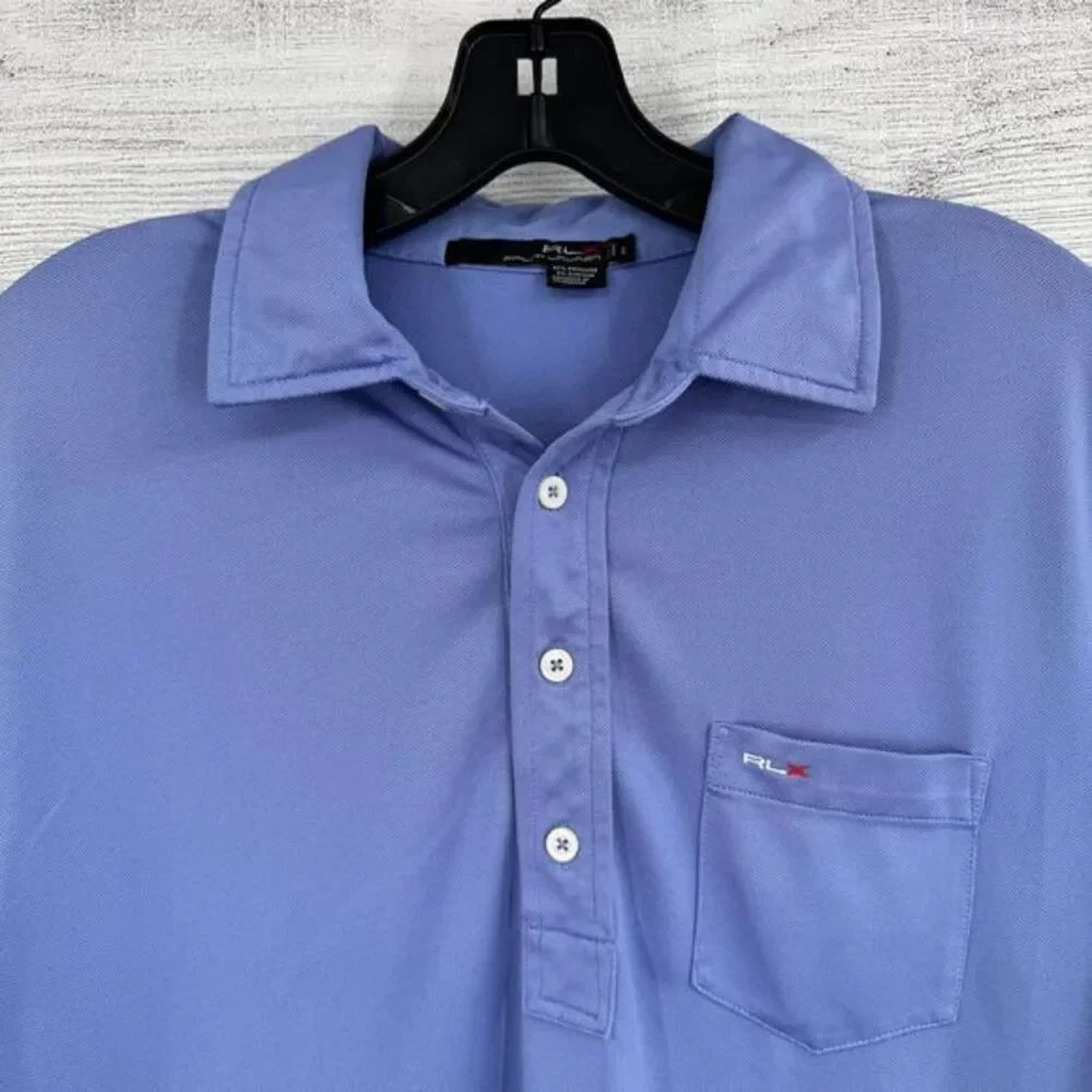 Ralph Lauren RLX Men's Blue Performance Polo Shirt Breathable Comfort Size Small